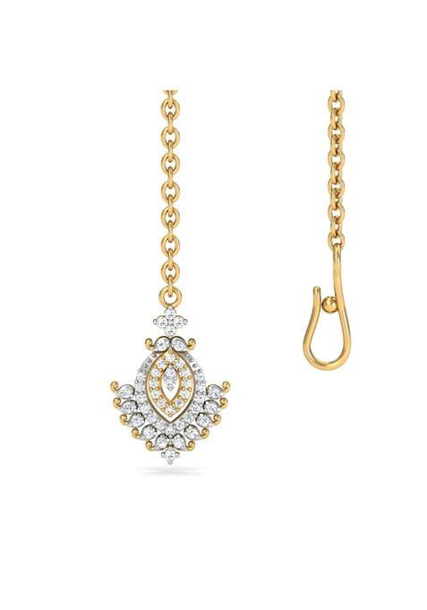 Kuberbox Gold Cautivadora Diamond Maang Tikka for Women