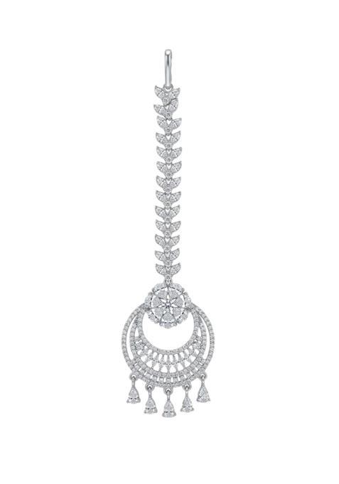Nuyug Moonstone Majesty Maang Tikka for Women Elegant Forehead Jewelry with Moonstone Inspired Stones