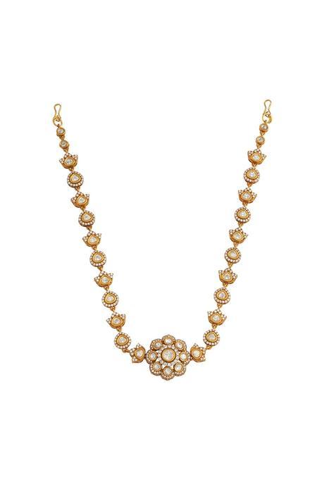 Kushals Fashion Jewellery White Victorian Plated Kundan Sheeshphool Tikka for Women