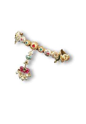 Viana Jewels Multicolor Amara Maangtikka Hairband for Women Brass Kundan Matha Patti Traditional Bridal