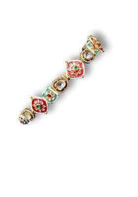 Viana Jewels Multicolor Aadya Maangtikka Hairband for Women Brass Kundan Traditional Matha Patti Bridal