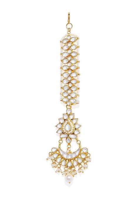 Accessher Antique Ethnic Gold Maang Tika for Women