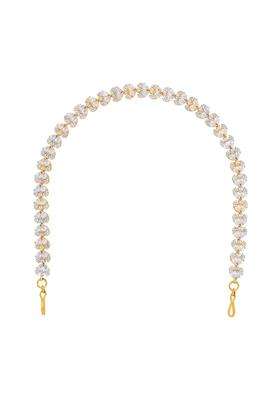 Kushals Fashion Jewellery White Rhodium Gold Plated Zircon Sheeshphool Tikka for Women