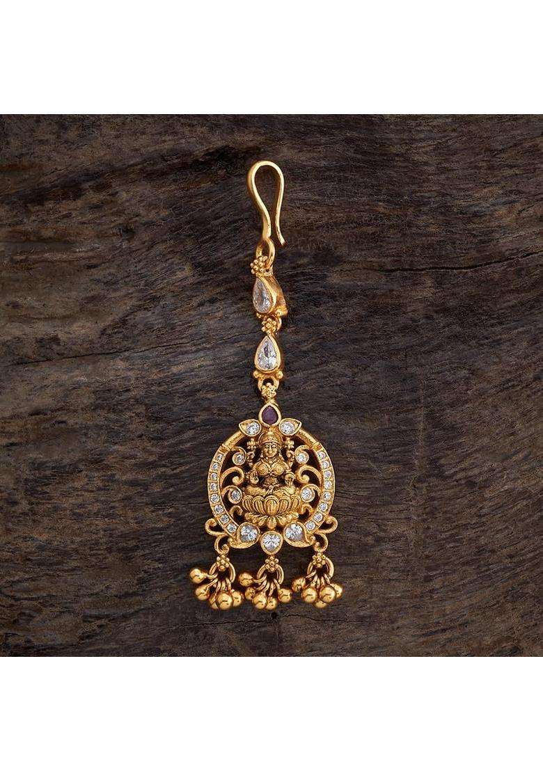 Kushals Fashion Jewellery Ruby Oxidised Gold Plated Ethnic 925 Pure Silver Temple Tikka - Indya