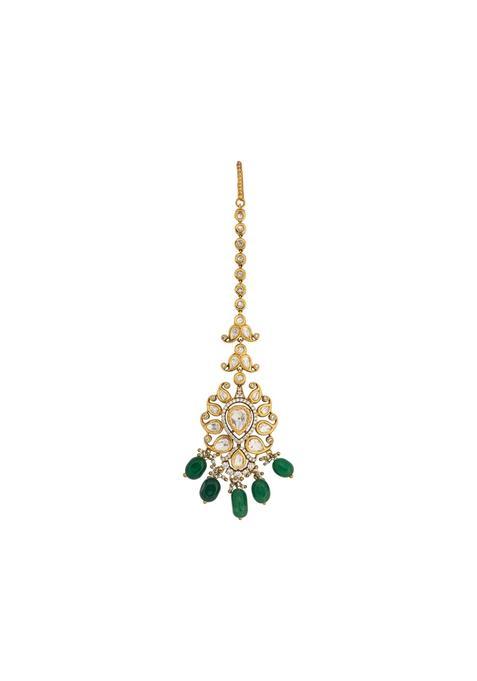 Kushals Fashion Jewellery Victorian Plated Kundan Maang Tikka for Women