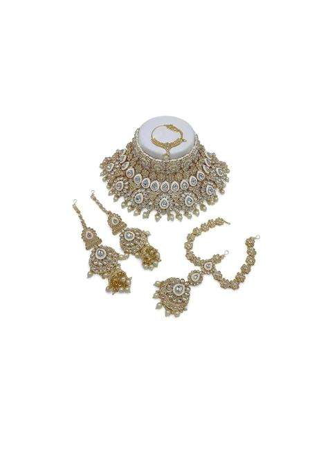 Traditional Kundan Bridal Jewellery Set for Women Gold Plated Choker Necklace