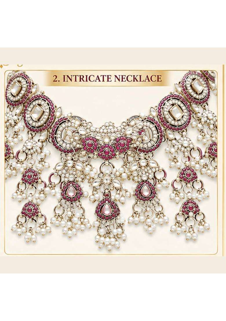 SK Jewellers Fashion Traditional Kundan Choker Necklace Set with Earrings and Maang Tikka for Women - Indya