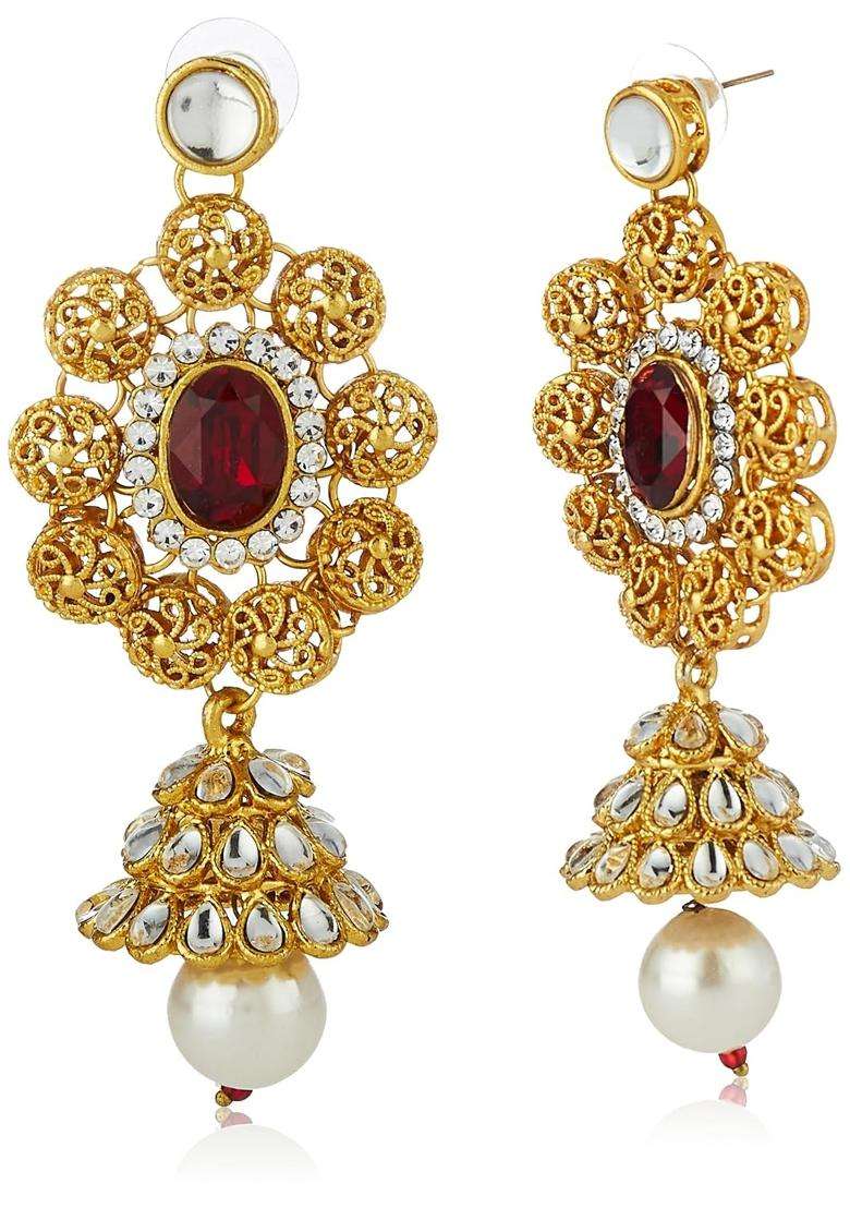Shining Diva Non Precious Metal Traditional Kundan Jewellery Set - Indya