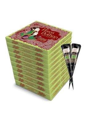 Prem Dulhan Green Mehendi Cone 12PC in 1 Box Pack of 10