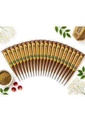 Minely Worldwide Retails Brown Premium Natural Mehndi Cones 100 Percent Organic Henna for Rich Pack of 20