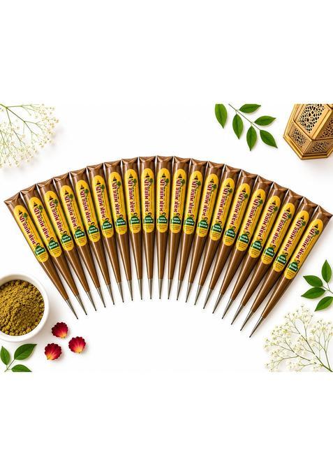 Minely Worldwide Retails Brown Premium Natural Mehndi Cones 100 Percent Organic Henna for Rich Pack of 20
