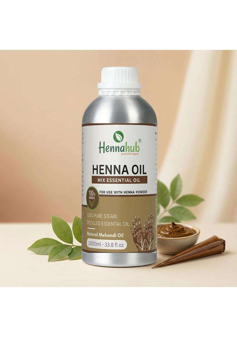 Hennahub Henna Oil 1000ML Bridal Mehendi Oil for Henna Paste Mixing - Indya