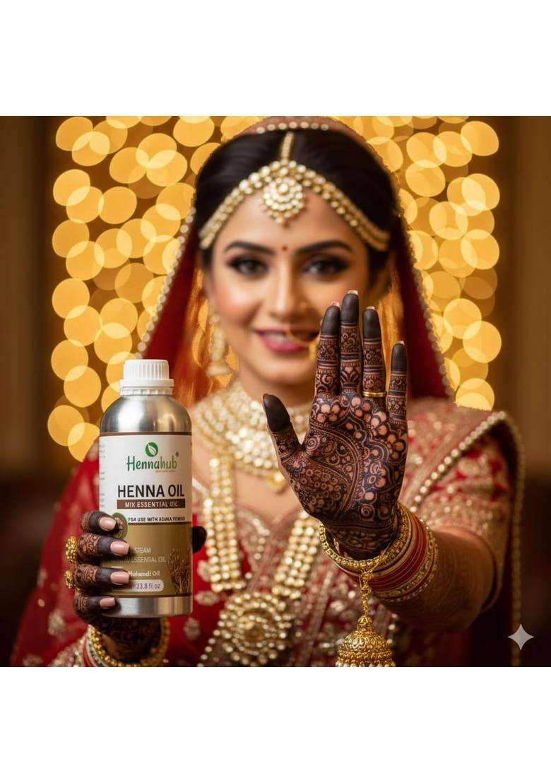 Hennahub Henna Oil 1000ML Bridal Mehendi Oil for Henna Paste Mixing - Indya