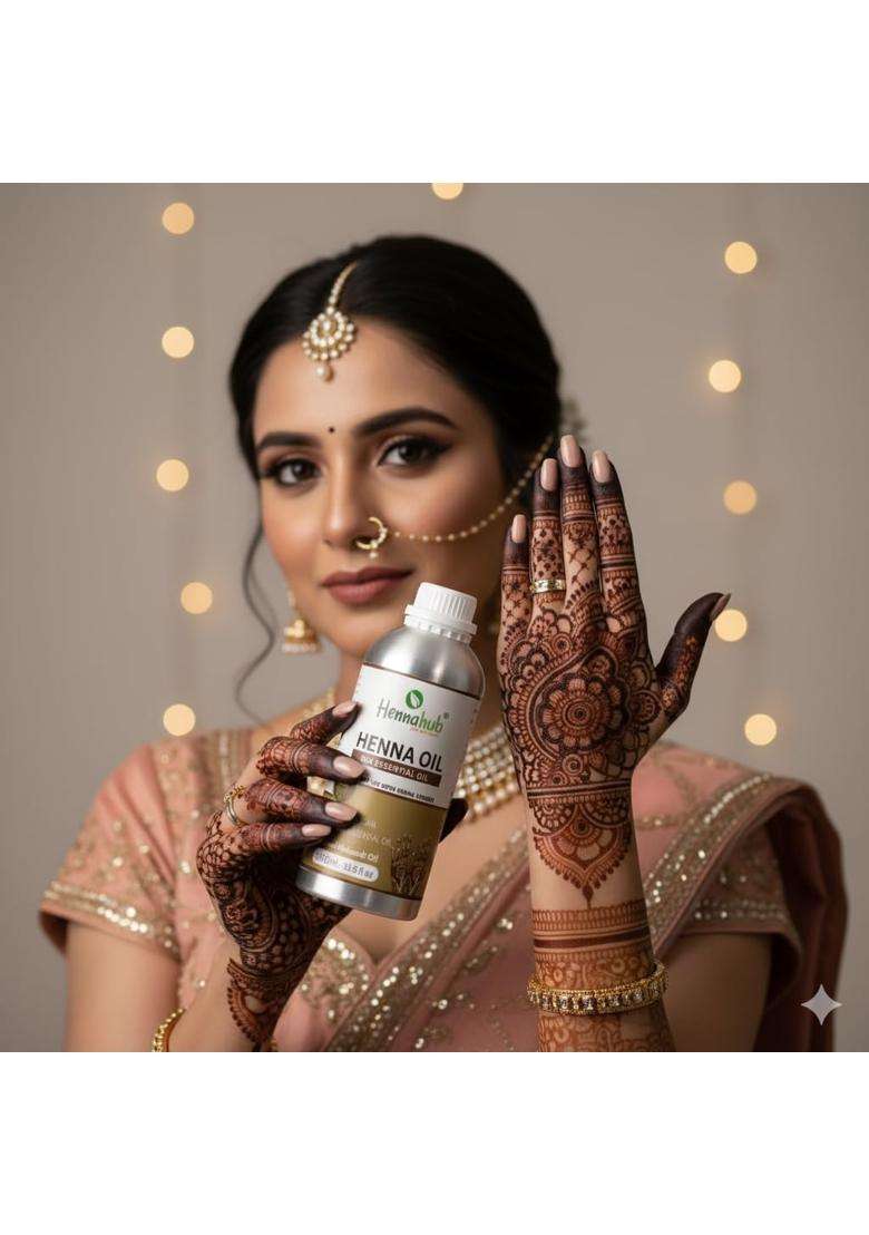 Hennahub Henna Oil 1000ML Bridal Mehendi Oil for Henna Paste Mixing - Indya