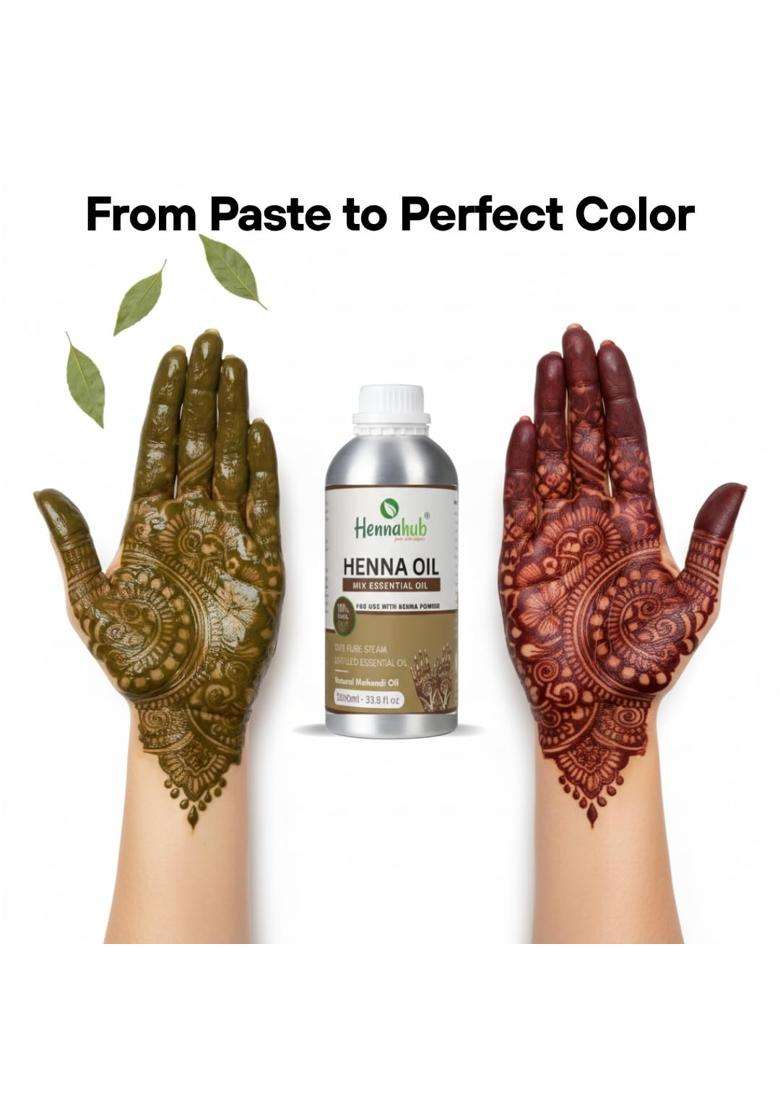 Hennahub Henna Oil 1000ML Bridal Mehendi Oil for Henna Paste Mixing - Indya