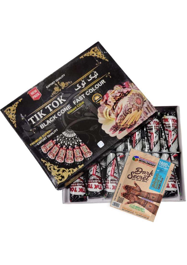 The Altamash Fast Colour Tik Tok Red Mehendi Cone and Altamash Fast Colour Tik Tok Black Mehendi Cone Combo - Indya