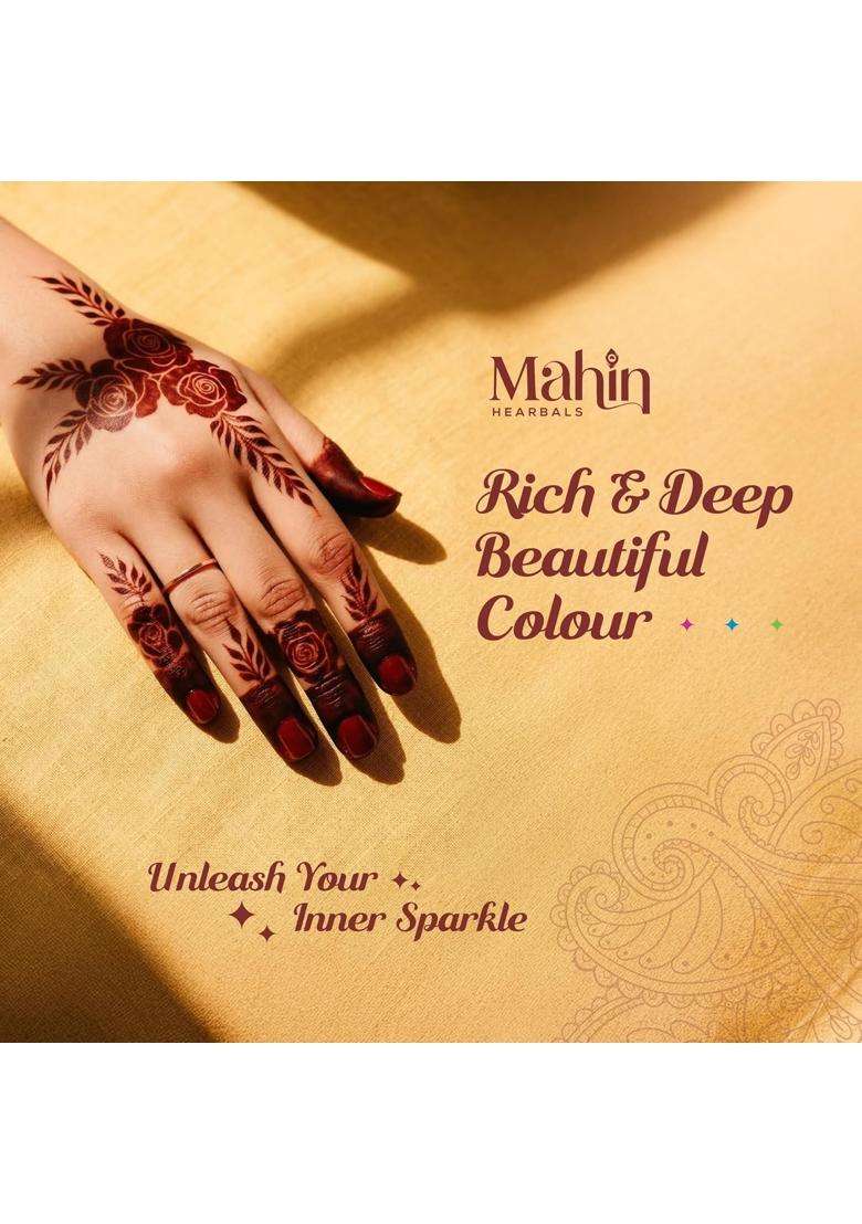 Mahin Herbals Mehndi Cone for Nails Ready to Use Natural Herbal Henna Cone Pack of 7 - Indya