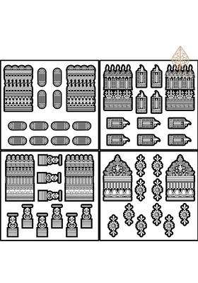 Amyras Black 4 Combo with 2 Henna Cones Included Designer Mehndi Hand Henna Tattoo Stickers