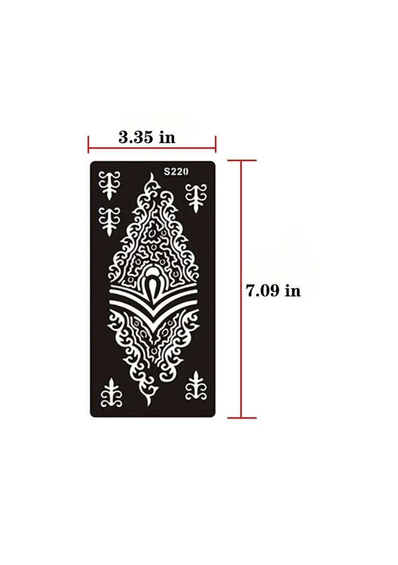 Xmasir Airbrush Henna Tattoo Stencil for Women Hand Finger Face Body Painting Kids Glitter Tattoo Pack of 10 - Indya