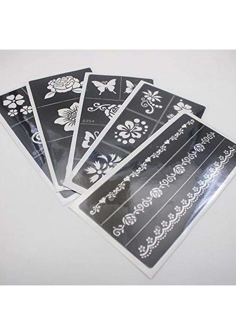 Xmasir 10 Sheet Henna Tattoo Stencil Kit for Women Body Art - Indya