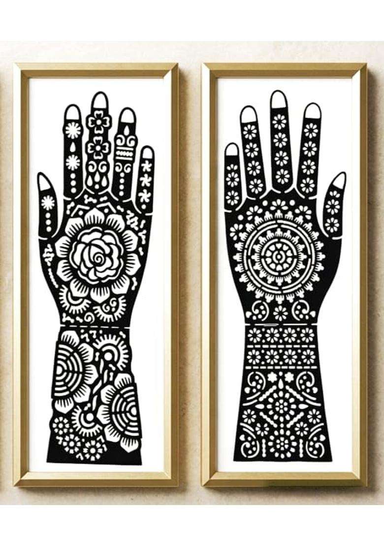 Trending Bridal and Geometric Mehendi Stencils 4 Design Combo - Indya