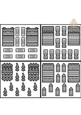 Amyras Black 4 Combo Designer Mehndi Hand Henna Tattoo Stickers