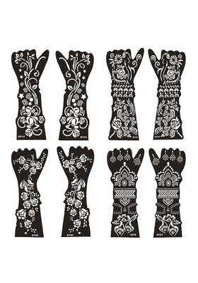 Mkhtoqe Large Henna Stencil Sheets for Arms Reusable Floral Tattoo Stencils for Left and Right Hand