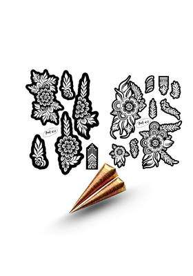 Amyras Black Big Size Mehndi Hand Henna Tattoo Stickers for Women and Girls