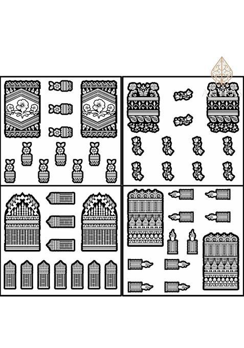 Amyras Designer Black Mehndi Hand Henna Tattoo Stickers