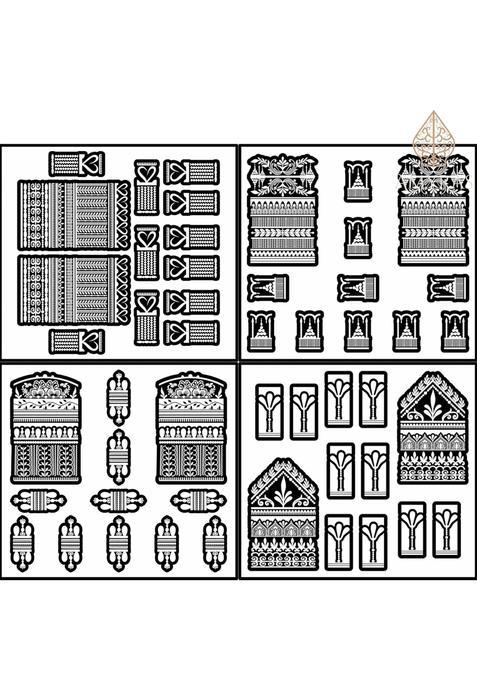 Amyras Black 4 Combo Designer Mehndi Hand Henna Tattoo Stickers for Women and Girls