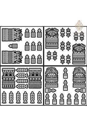 Amyras Black 4 Combo Designer Mehndi Hand Henna Tattoo Stickers for Women and Girls