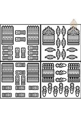 Amyras Designer Black 4 Combo Mehndi Hand Henna Tattoo Stickers for Women and Girls 4 Combo Pack
