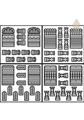 Amyras Black 4 Combo with 2 Henna Cones Included Designer Mehndi Hand Henna Tattoo Stickers