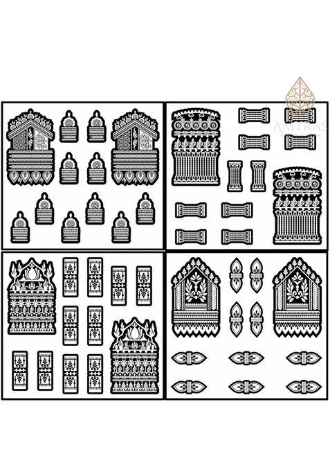 Amyras Black 4 Combo Premium Mehndi Hand Henna Tattoo Stickers for Women and Girls