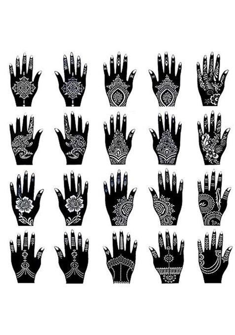 Xmasir Henna Tattoo Stencil Kit Temporary Tattoo Template Sheets Set of 20