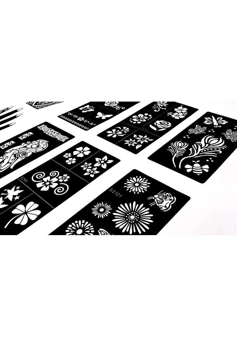 Gilded Girl Reusable Stencils for Henna Tattoo 10 Sheets - Indya
