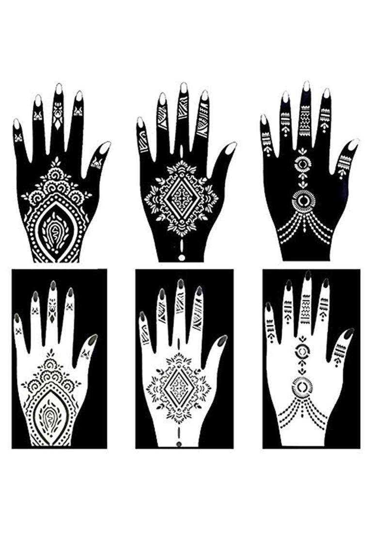 Ivanas Tatto Stencil for Hand Set of 10 - Indya