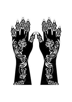 Black Temporary Mehndi Tattoo Mehandi Stickers for Full Hand Combo Pack Mehandi Stencils for Women Pack of 30