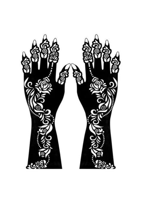 Black Temporary Mehndi Tattoo Mehandi Stickers for Full Hand Combo Pack Mehandi Stencils for Women Pack of 30