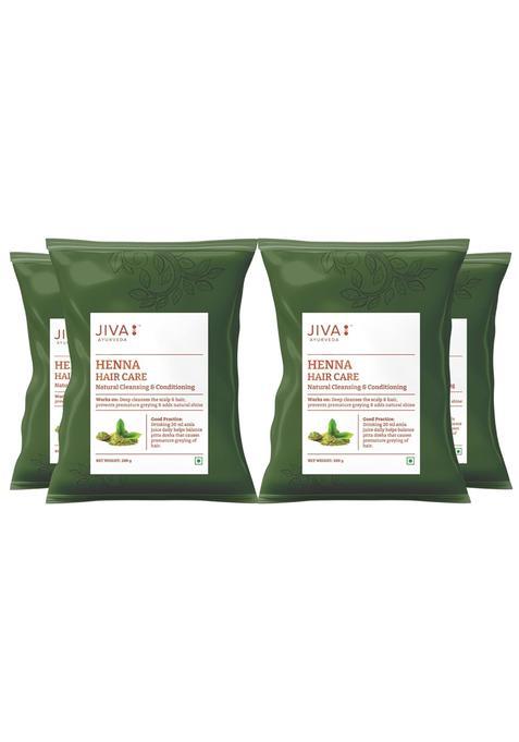 Jiva Orange Henna Hair Care Powder 200 G 100 Percent Pure and Natural Pack of 4
