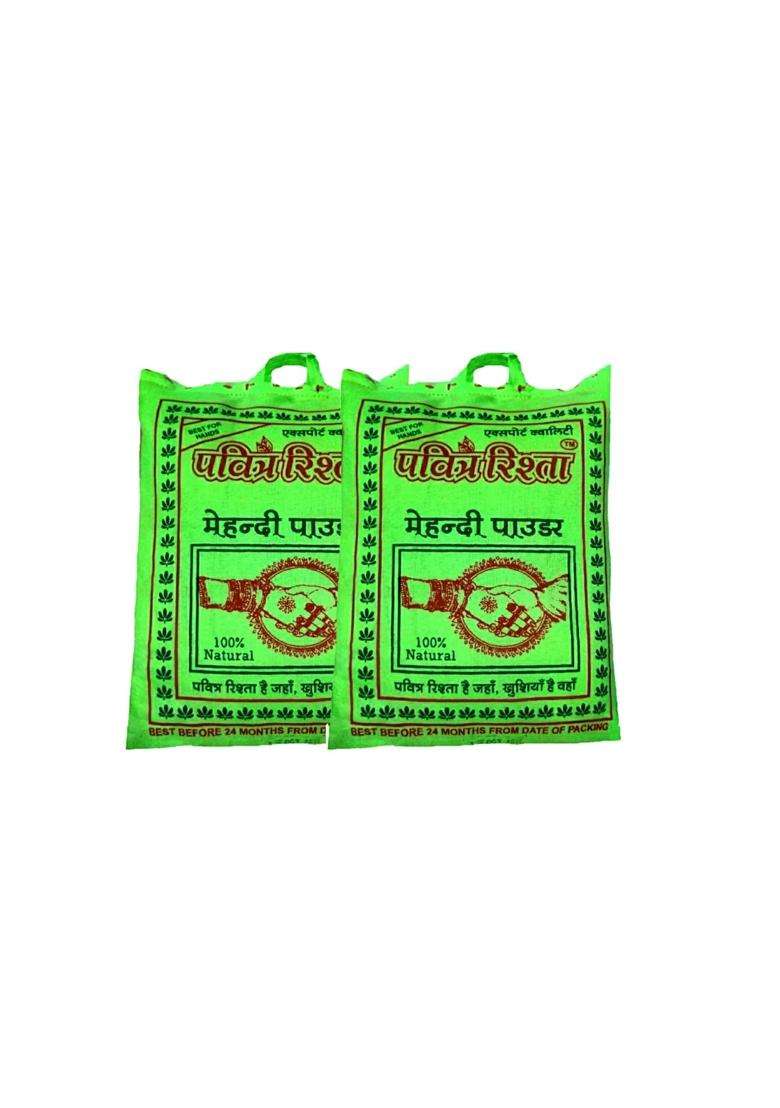 Pavitra Rishta Henna Mehandi Leaves Powder 100 Percent Natural Rajasthani Combo 1 Plus 1 2KG - Indya