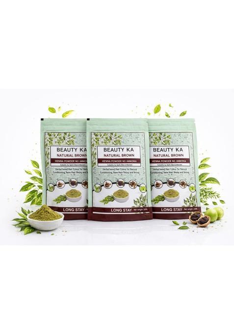 Shanti Swarup and Sons New Beauty Ka Natural Herbal Henna Powder for Hair Brown Pack of 3