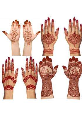 Multicolor Intricate Lace Henna Temporary Tattoo Combo Intricate and Versatile Body Art Pack of 4