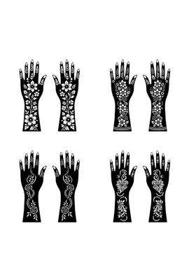 Ordershock Multicolor Combo Mehndi Stencil Sticker Kit for Festival and Wendding