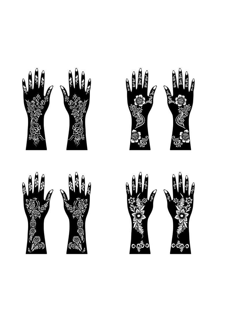 Voorkoms Multicolor Quick Henna Mehndi Stencil Sticker Kit for Girls and Women Easy Use - Indya