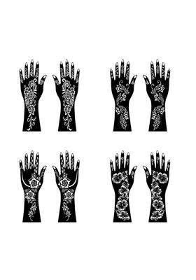 Ordershock Multicolor Combo Mehndi Stencil Sticker Kit for Beginners and Experienced Artists