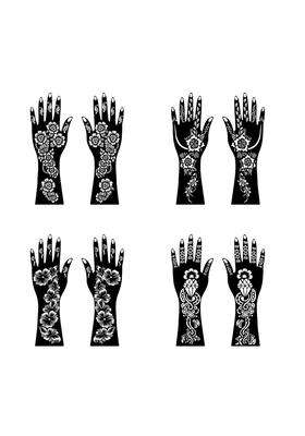 Ordershock Multicolor Complete Combo Mehndi Stencil Sticker Kit with Creative Hand Patterns