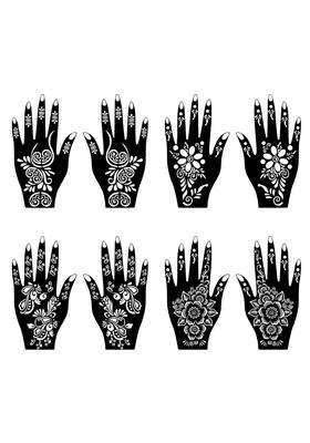 Voorkoms Henna Mehndi Stencil Sticker Kit for Girls and Women Weddings