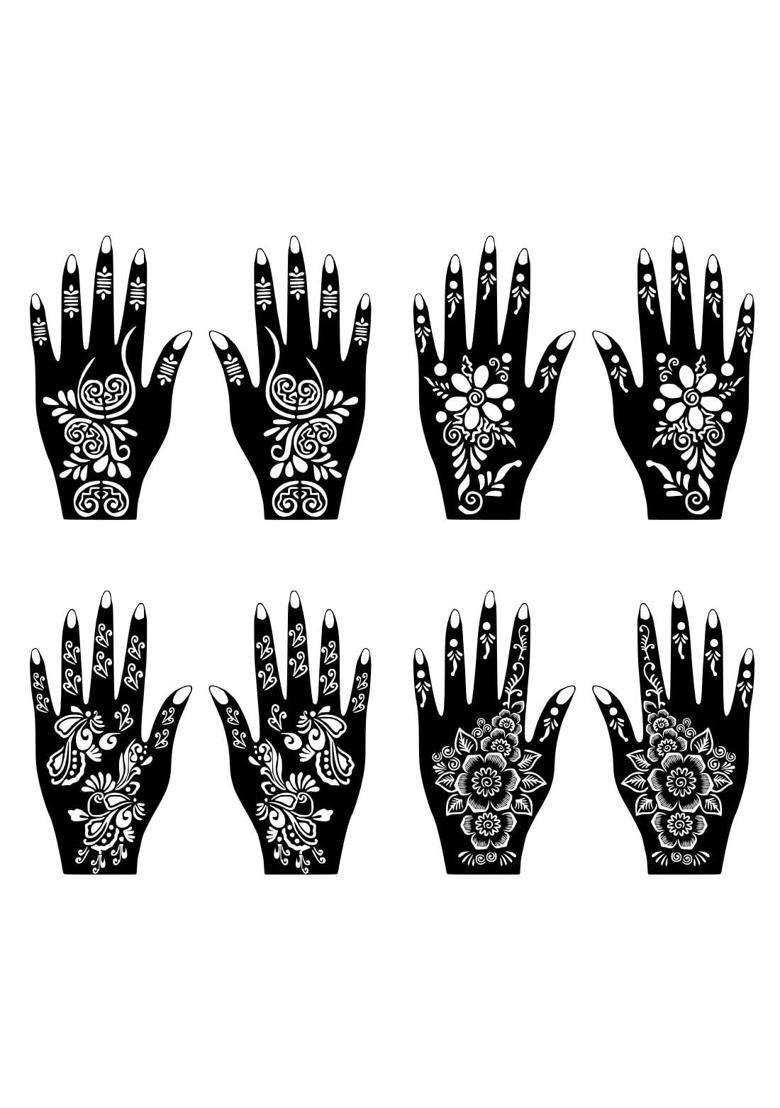 Voorkoms Henna Mehndi Stencil Sticker Kit for Girls and Women Weddings - Indya