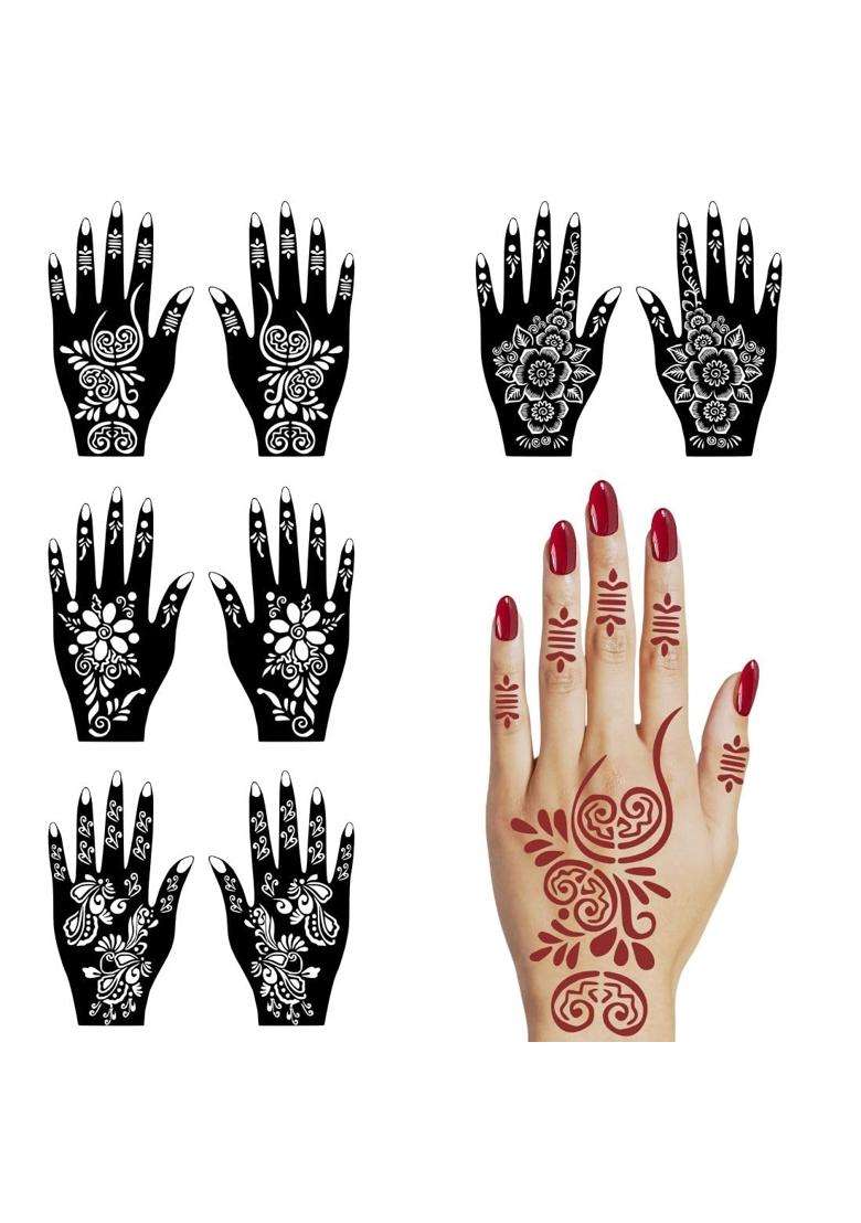 Voorkoms Henna Mehndi Stencil Sticker Kit for Girls and Women Weddings - Indya